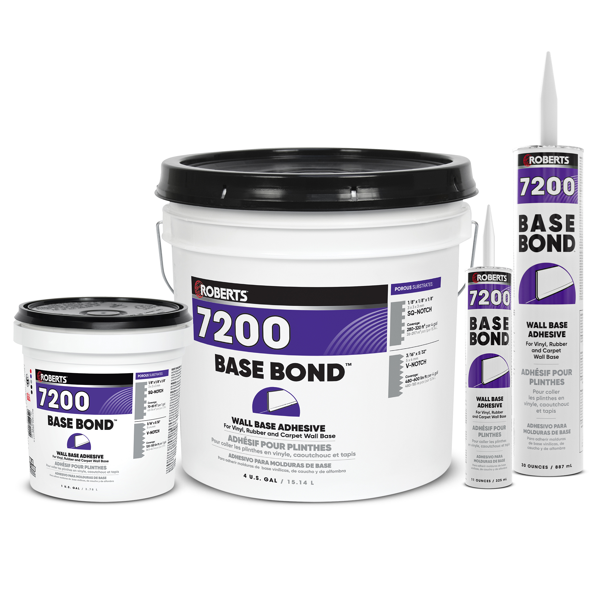 ROBERTS® 7200 BASE BOND™ Wall Base Adhesive