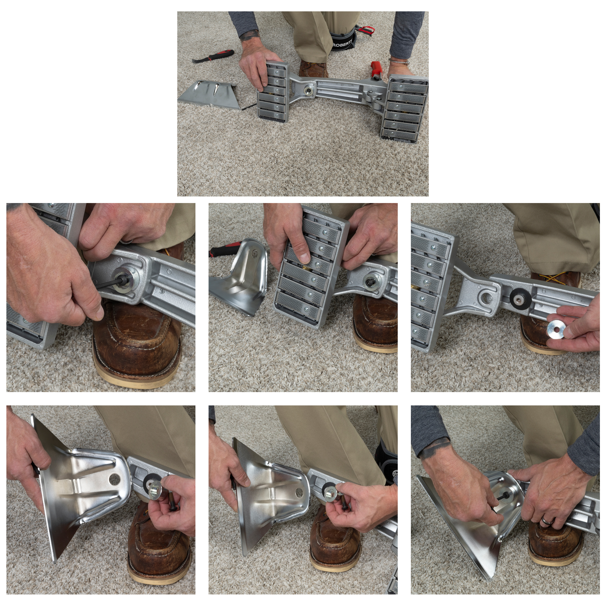 Locking Pattern Matching & Seam Repair Carpet Stretcher