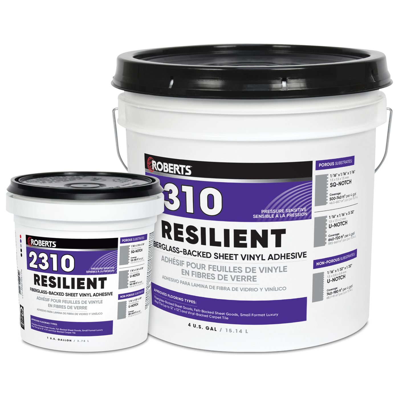 RESILIENT Fiberglass-Back Sheet Vinyl Adhesive - Roberts Consolidated