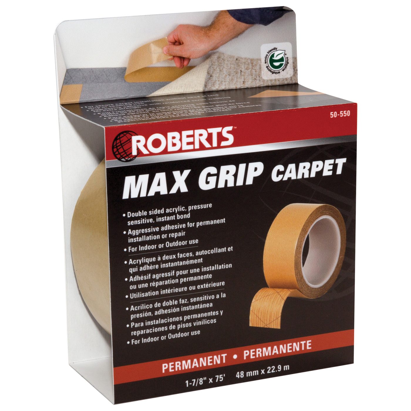 Roberts 50-560 Roll of Double-Sided Acrylic Carpet Adhesive Strip-Tape, 1x164