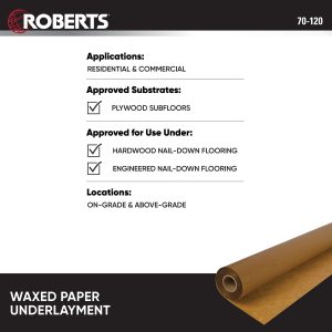 WAXED PAPER ROLL UNDERLAYMENT