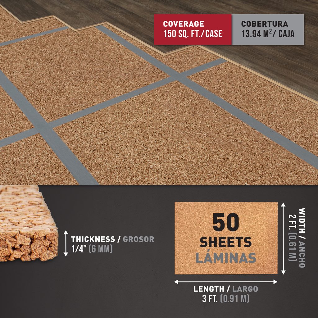 NATURAL CORK UNDERLAYMENT SHEETS - 50 PACK - ROBERTS®