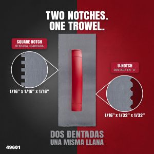 DUAL-NOTCH ADHESIVE TROWELS