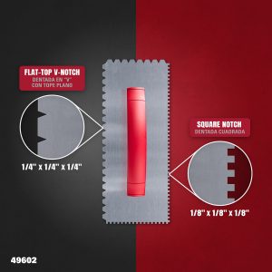 DUAL-NOTCH ADHESIVE TROWELS