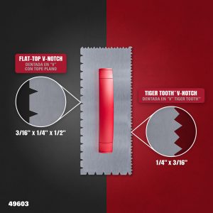 DUAL-NOTCH ADHESIVE TROWELS