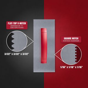 DUAL-NOTCH ADHESIVE TROWELS